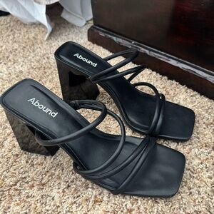 Abound Black Strappy Block Heels